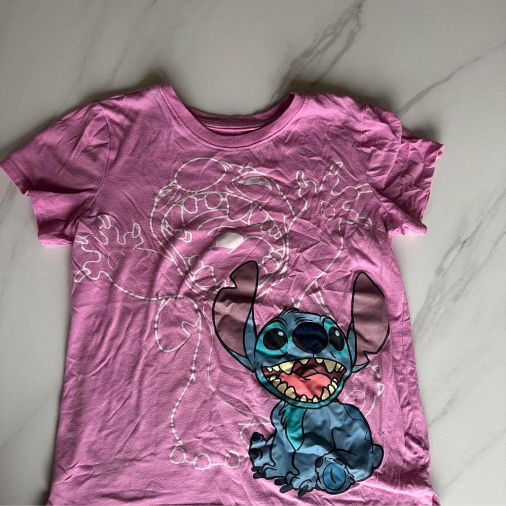 Disney Pink Stitch Graphic Tee xxs women fits this as well